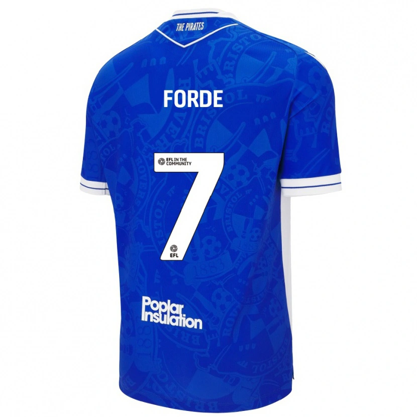 Danxen Uomo Maglia Shaqai Forde #7 Blu Bianco Kit Gara Home 2025/26 Maglietta