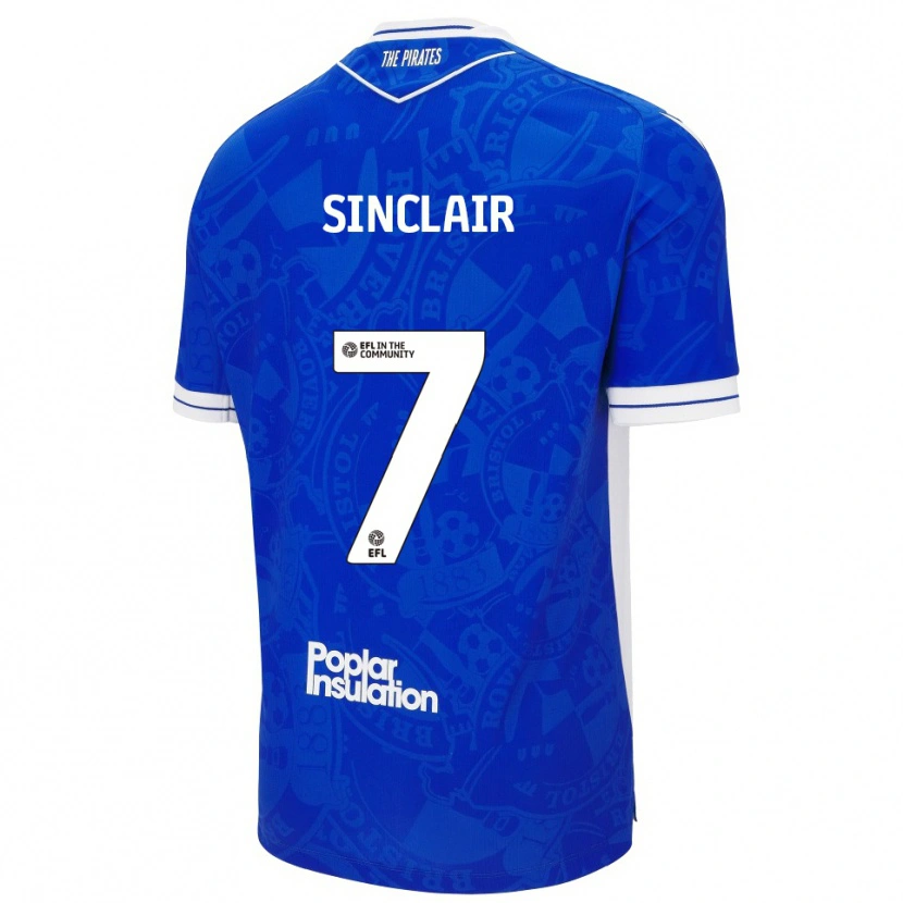 Danxen Uomo Maglia Scott Sinclair #7 Blu Bianco Kit Gara Home 2025/26 Maglietta