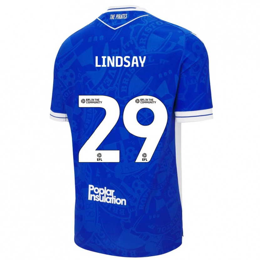 Danxen Uomo Maglia Jamie Lindsay #29 Blu Bianco Kit Gara Home 2025/26 Maglietta