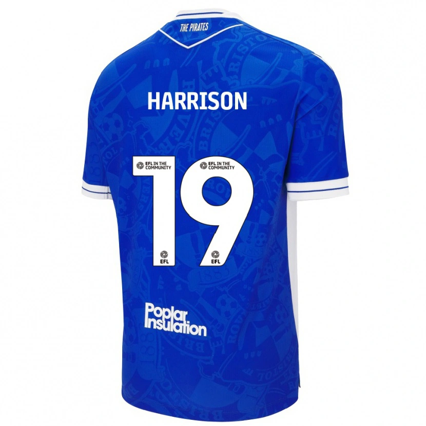 Danxen Uomo Maglia Ellis Harrison #19 Blu Bianco Kit Gara Home 2025/26 Maglietta