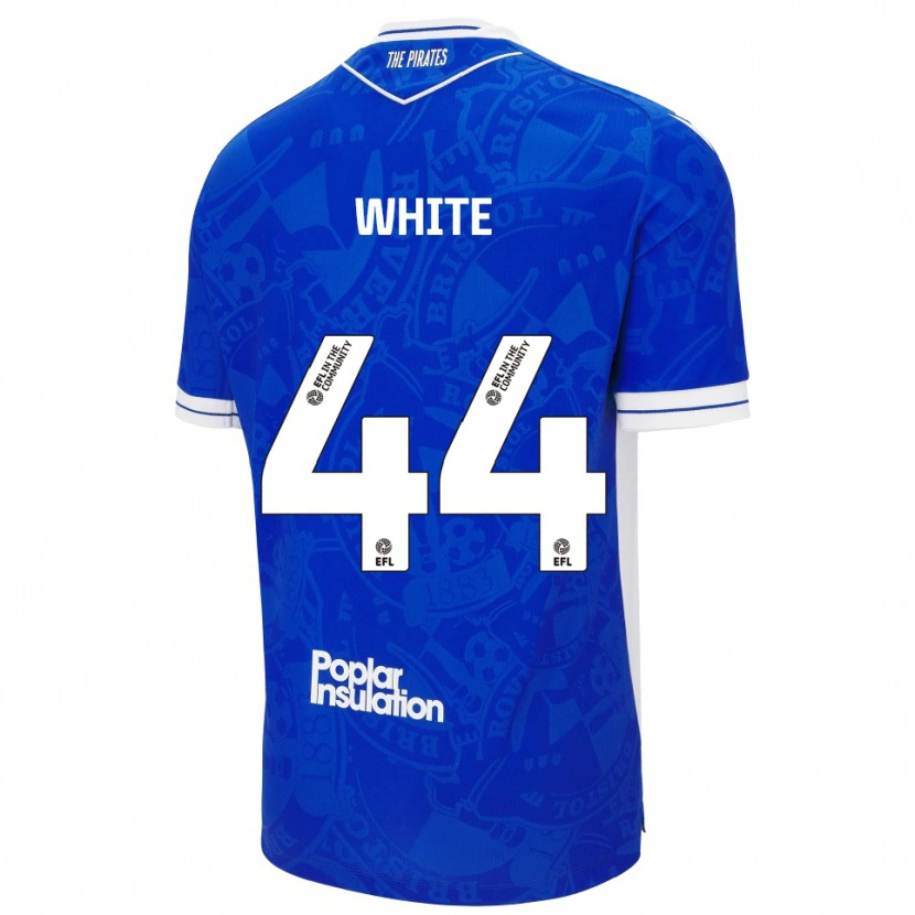 Danxen Uomo Maglia Charlie White #44 Blu Bianco Kit Gara Home 2025/26 Maglietta