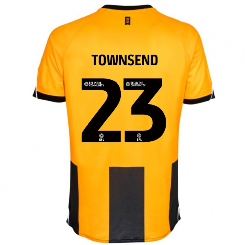 Danxen Uomo Maglia Eleanor Townsend #23 Arancione Nero Kit Gara Home 2025/26 Maglietta