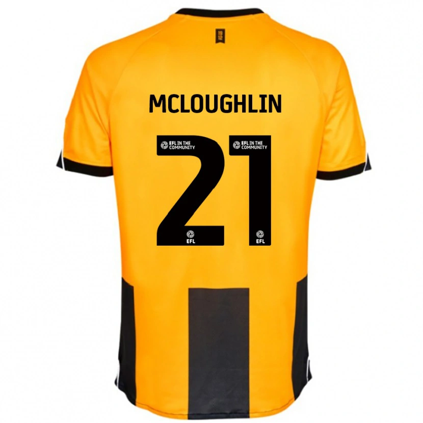 Danxen Uomo Maglia Shane Mcloughlin #21 Arancione Nero Kit Gara Home 2025/26 Maglietta