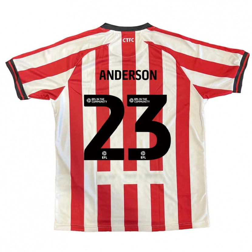 Danxen Uomo Maglia Taine Anderson #23 Rosso Bianco Nero Kit Gara Home 2025/26 Maglietta