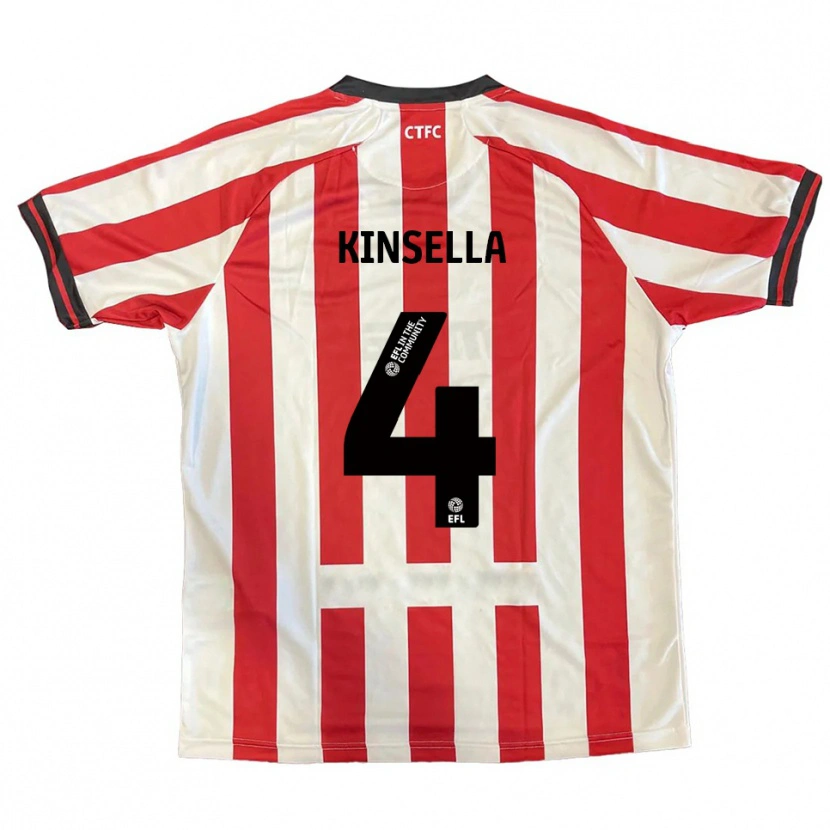 Danxen Uomo Maglia Liam Kinsella #4 Rosso Bianco Nero Kit Gara Home 2025/26 Maglietta