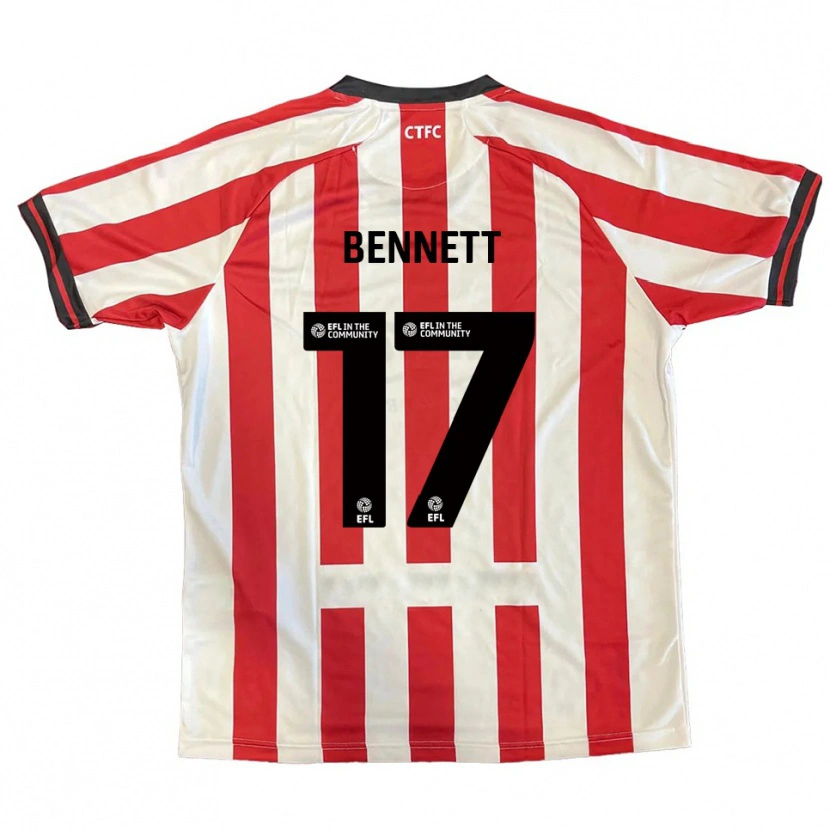 Danxen Uomo Maglia Scot Bennett #17 Rosso Bianco Nero Kit Gara Home 2025/26 Maglietta
