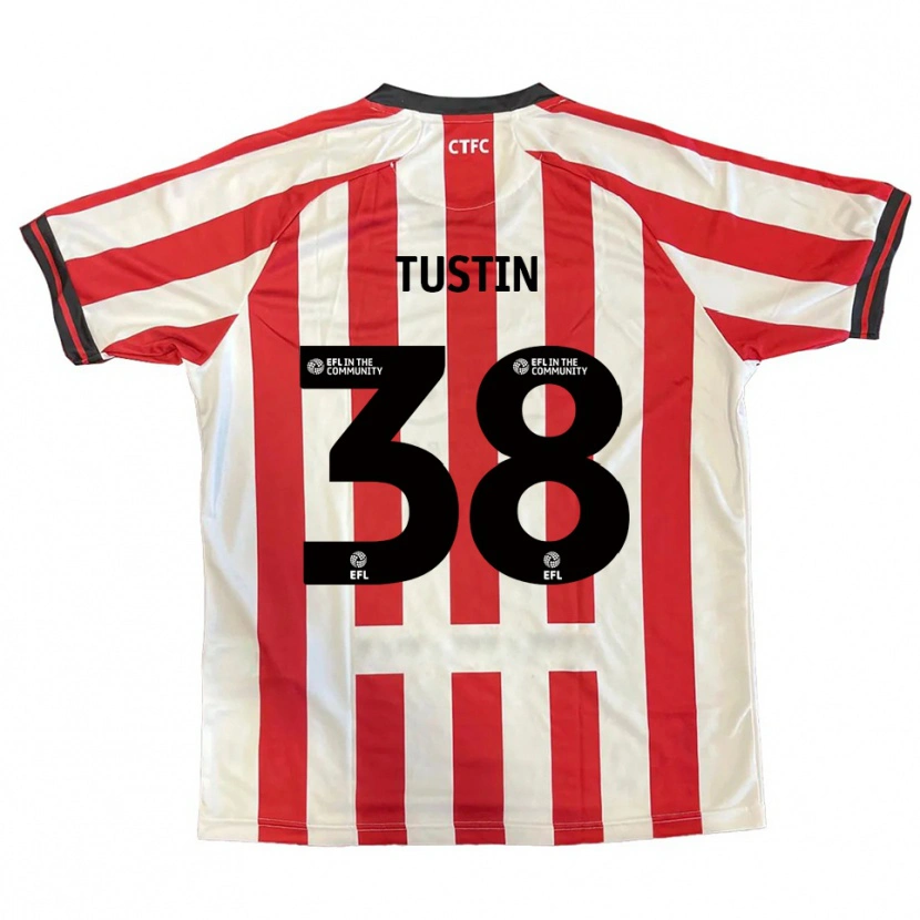 Danxen Uomo Maglia Harry Tustin #38 Rosso Bianco Nero Kit Gara Home 2025/26 Maglietta