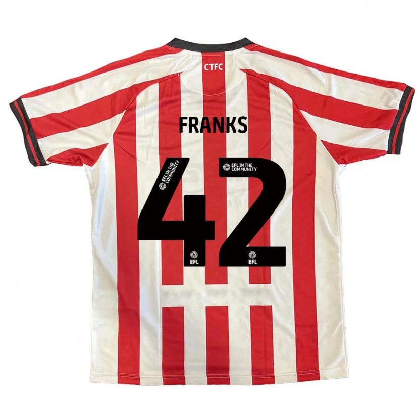 Danxen Uomo Maglia Jude Franks #42 Rosso Bianco Nero Kit Gara Home 2025/26 Maglietta