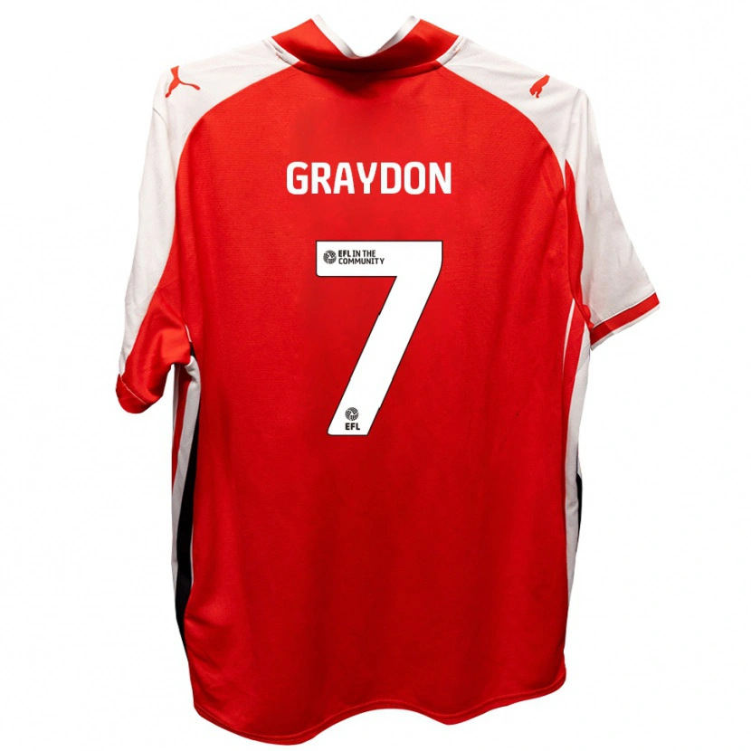 Danxen Uomo Maglia Ryan Graydon #7 Rosso Bianco Kit Gara Home 2025/26 Maglietta