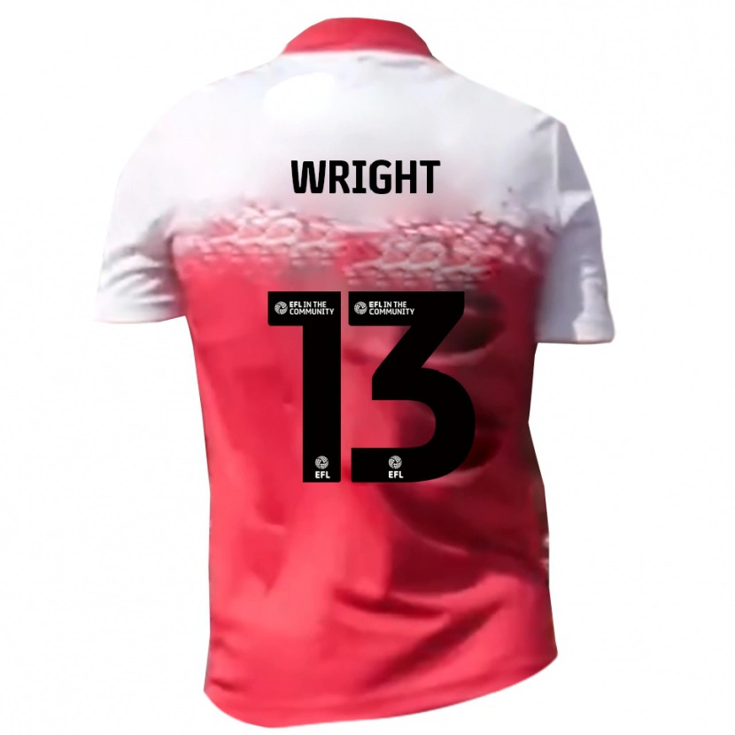 Danxen Uomo Maglia Oliver Wright #13 Rosso Bianco Kit Gara Home 2025/26 Maglietta