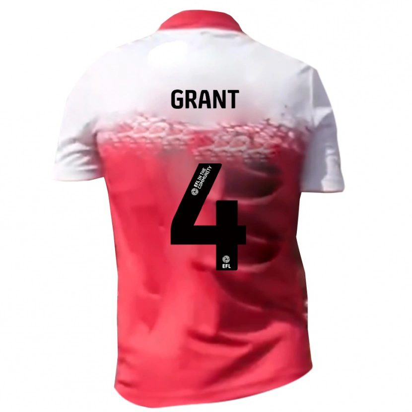 Danxen Uomo Maglia Conor Grant #4 Rosso Bianco Kit Gara Home 2025/26 Maglietta