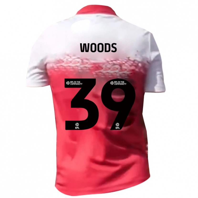 Danxen Uomo Maglia Josh Woods #39 Rosso Bianco Kit Gara Home 2025/26 Maglietta
