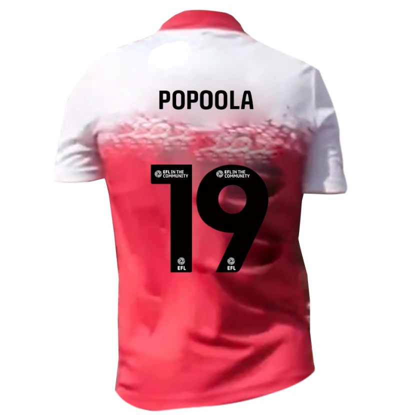 Danxen Uomo Maglia Anjola Popoola #19 Rosso Bianco Kit Gara Home 2025/26 Maglietta