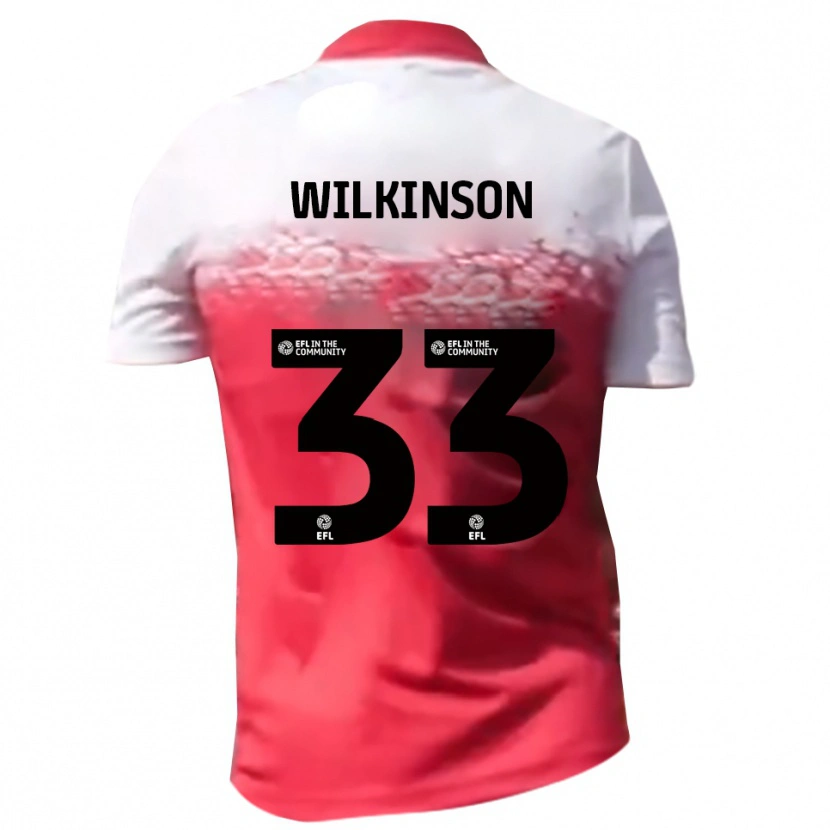 Danxen Uomo Maglia Finlay Wilkinson #33 Rosso Bianco Kit Gara Home 2025/26 Maglietta