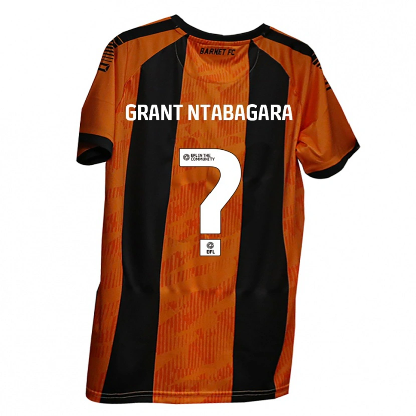 Danxen Uomo Maglia Kaela Grant Ntabagara #0 Arancione Nero Kit Gara Home 2025/26 Maglietta
