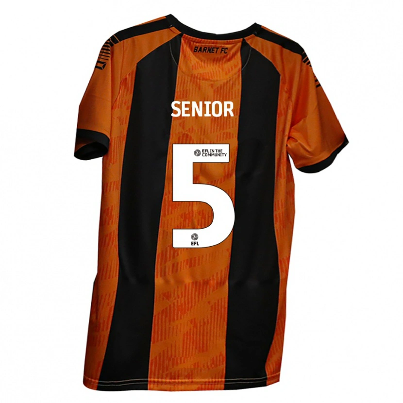 Danxen Uomo Maglia Adam Senior #5 Arancione Nero Kit Gara Home 2025/26 Maglietta