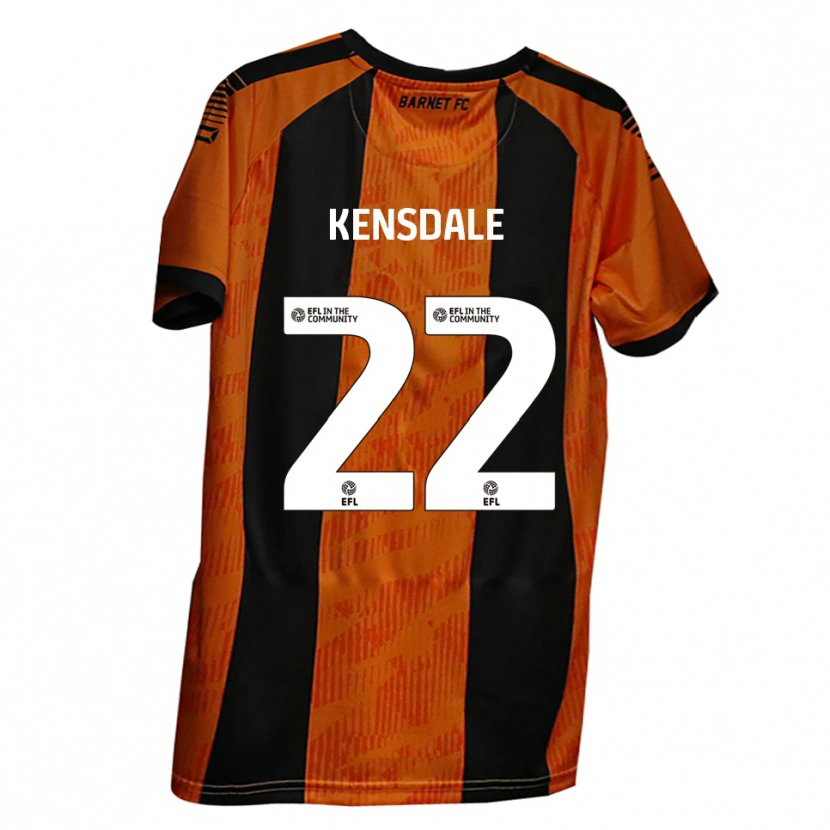 Danxen Uomo Maglia Ollie Kensdale #22 Arancione Nero Kit Gara Home 2025/26 Maglietta