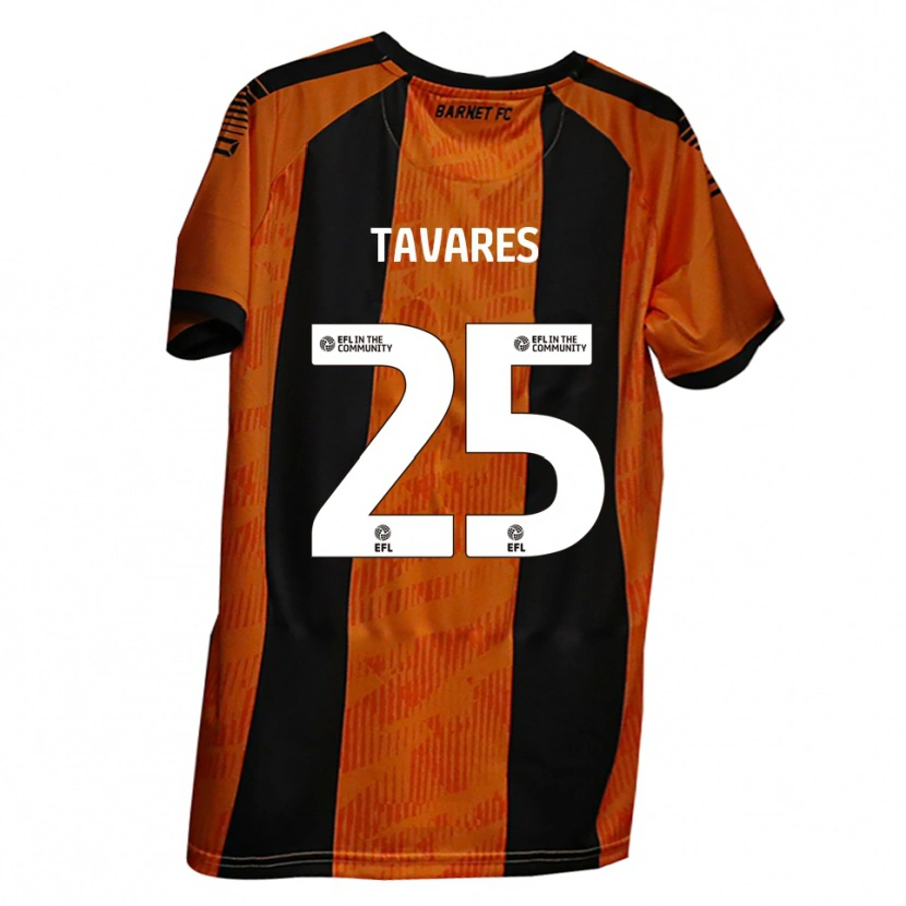 Danxen Uomo Maglia Nikola Tavares #25 Arancione Nero Kit Gara Home 2025/26 Maglietta