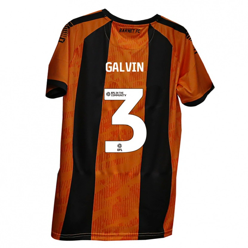 Danxen Uomo Maglia Ryan Galvin #3 Arancione Nero Kit Gara Home 2025/26 Maglietta