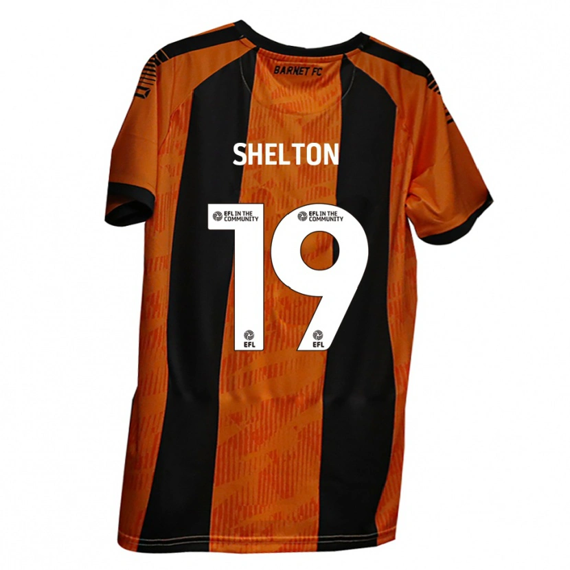 Danxen Uomo Maglia Mark Shelton #19 Arancione Nero Kit Gara Home 2025/26 Maglietta