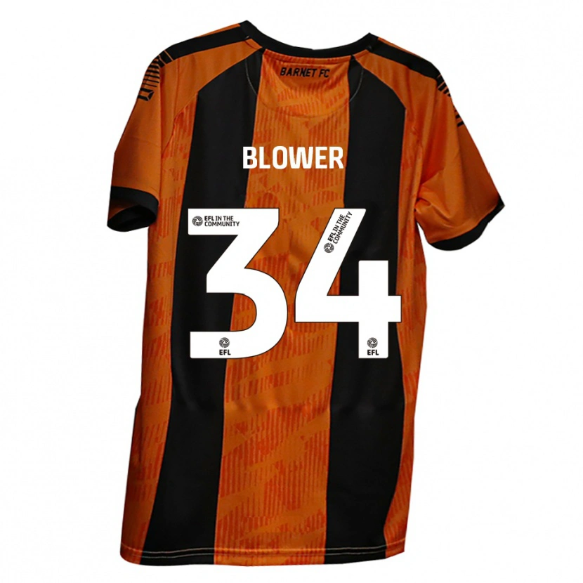 Danxen Uomo Maglia Jack Blower #34 Arancione Nero Kit Gara Home 2025/26 Maglietta