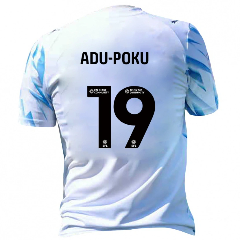 Danxen Uomo Maglia Michael Adu-Poku #19 Bianco Azzurro Kit Gara Home 2025/26 Maglietta
