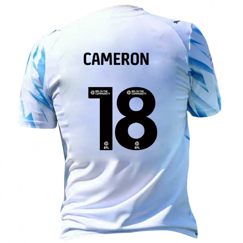 Danxen Uomo Maglia Innes Cameron #18 Bianco Azzurro Kit Gara Home 2025/26 Maglietta