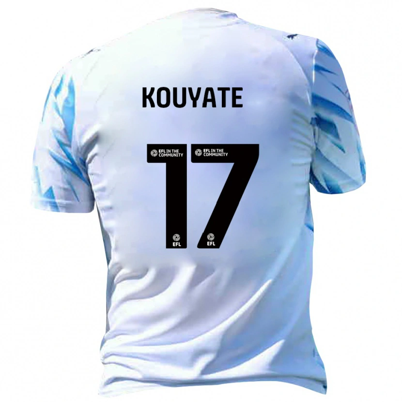 Danxen Uomo Maglia Katia Kouyate #17 Bianco Azzurro Kit Gara Home 2025/26 Maglietta