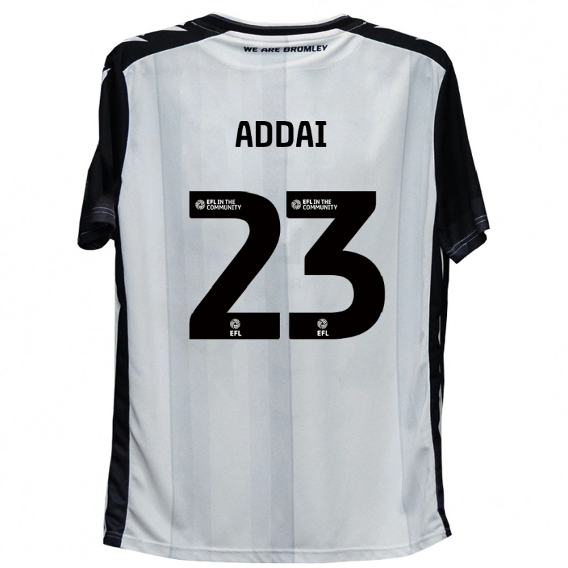 Danxen Uomo Maglia Dillon Addai #23 Bianco Nero Kit Gara Home 2025/26 Maglietta
