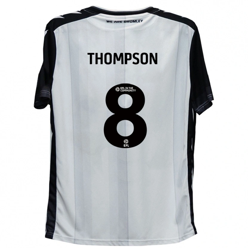 Danxen Uomo Maglia Ben Thompson #8 Bianco Nero Kit Gara Home 2025/26 Maglietta