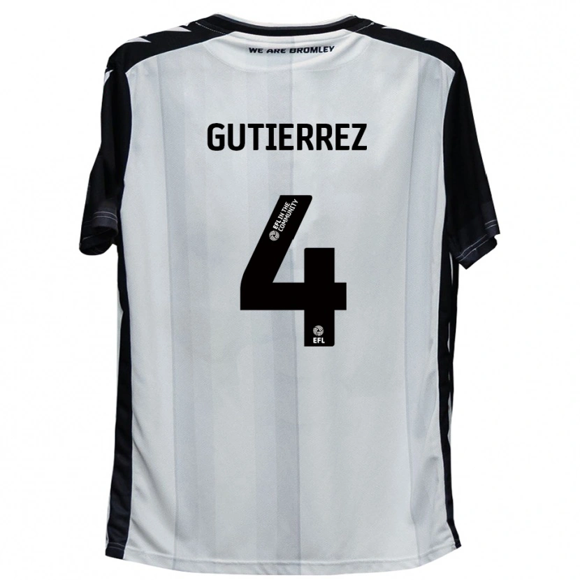 Danxen Uomo Maglia William Gutierrez #4 Bianco Nero Kit Gara Home 2025/26 Maglietta