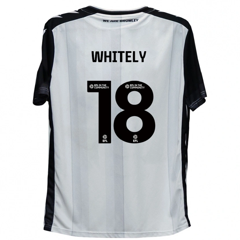 Danxen Uomo Maglia Corey Whitely #18 Bianco Nero Kit Gara Home 2025/26 Maglietta