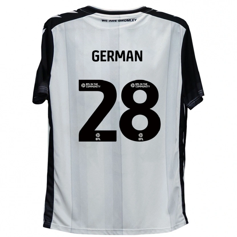 Danxen Uomo Maglia Sam German #28 Bianco Nero Kit Gara Home 2025/26 Maglietta