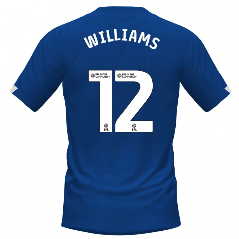 Danxen Uomo Maglia Tyrone Williams #12 Blu Bianco Kit Gara Home 2025/26 Maglietta