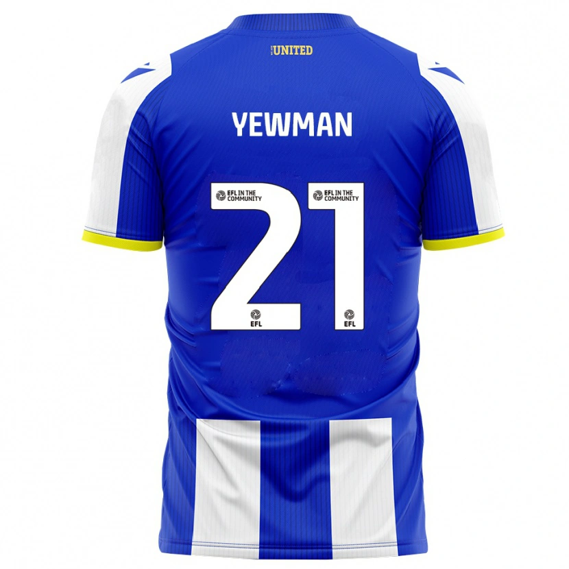 Danxen Uomo Maglia Lucy Yewman #21 Blu Bianco Kit Gara Home 2025/26 Maglietta
