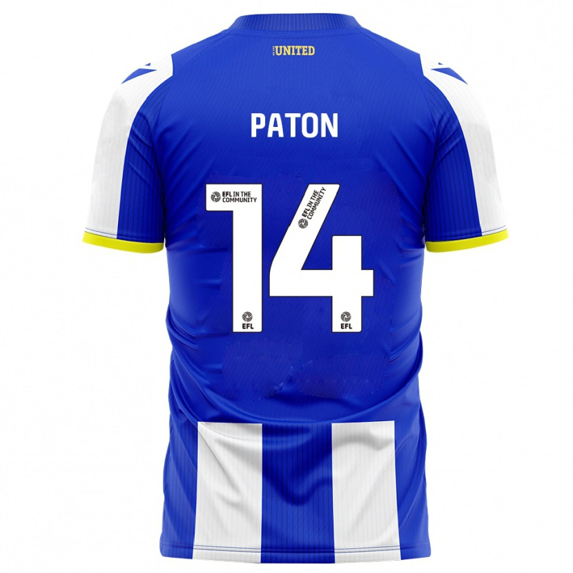 Danxen Uomo Maglia Karys Paton #14 Blu Bianco Kit Gara Home 2025/26 Maglietta