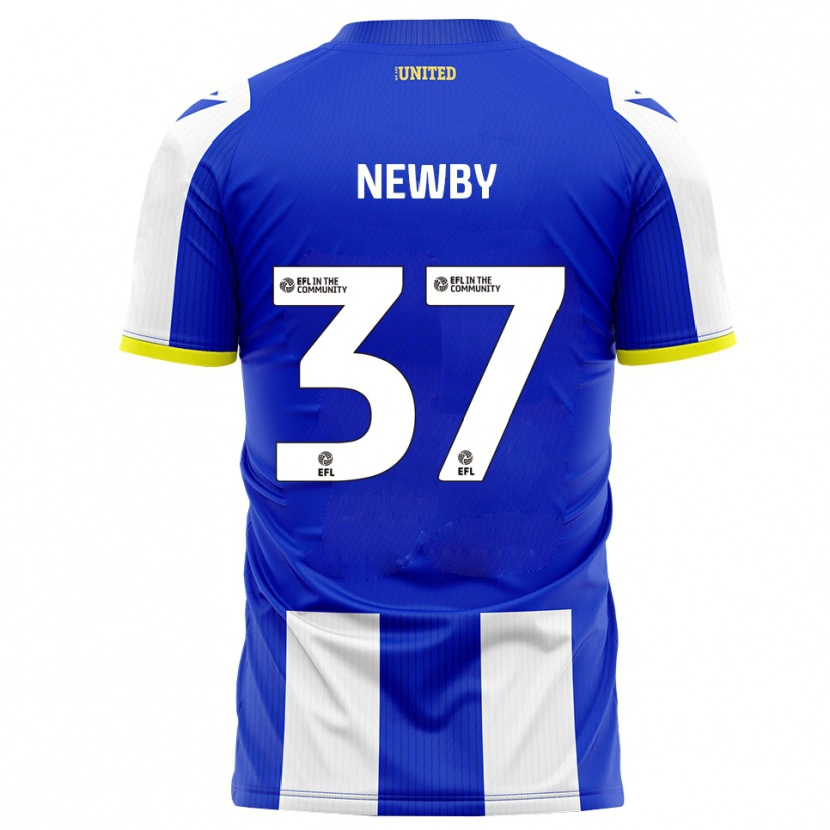 Danxen Uomo Maglia Alfie Newby #37 Blu Bianco Kit Gara Home 2025/26 Maglietta