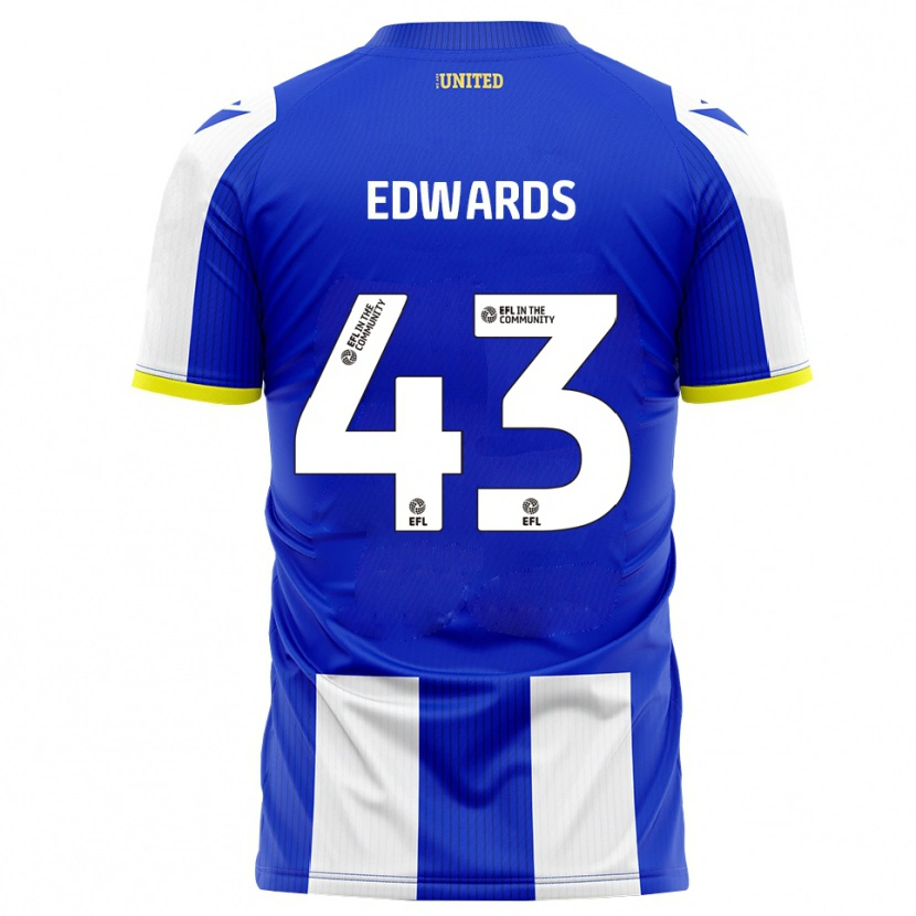 Danxen Uomo Maglia Frankie Edwards #43 Blu Bianco Kit Gara Home 2025/26 Maglietta