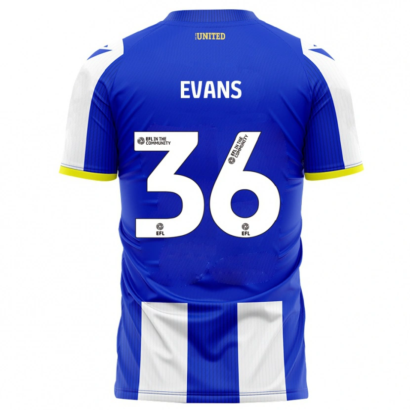 Danxen Uomo Maglia Makise Evans #36 Blu Bianco Kit Gara Home 2025/26 Maglietta