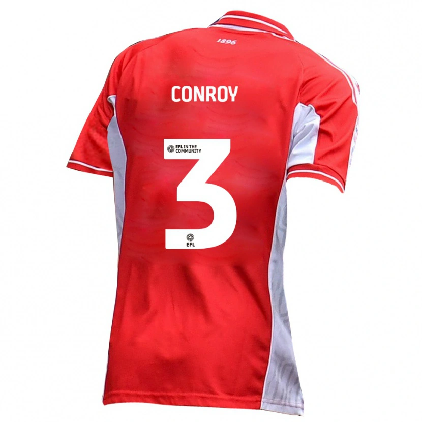 Danxen Uomo Maglia Dion Conroy #3 Rosso Bianco Kit Gara Home 2025/26 Maglietta