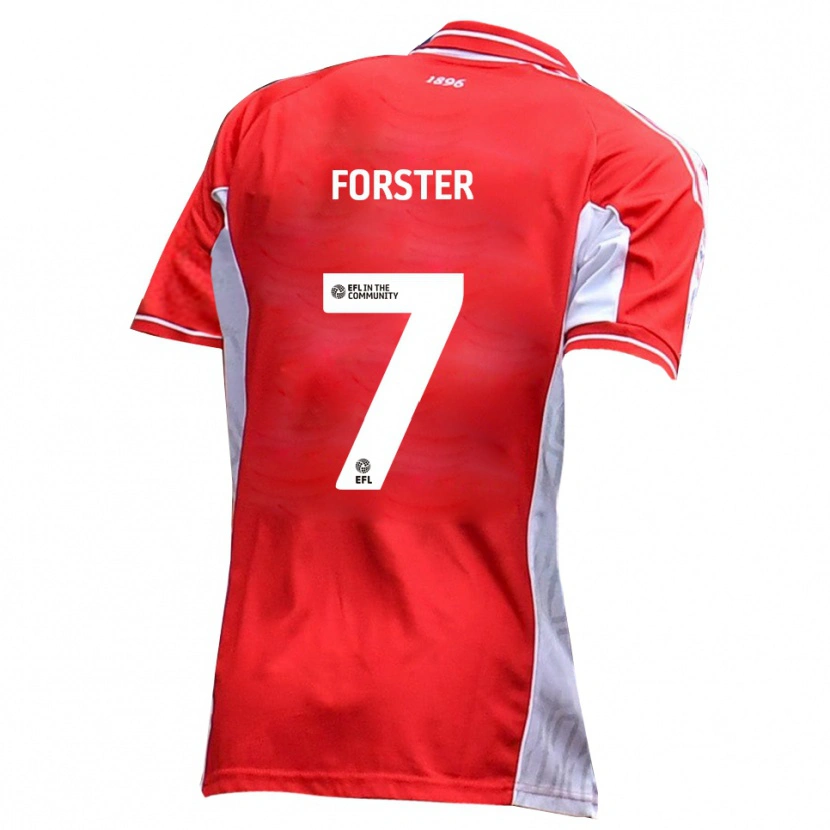 Danxen Uomo Maglia Harry Forster #7 Rosso Bianco Kit Gara Home 2025/26 Maglietta