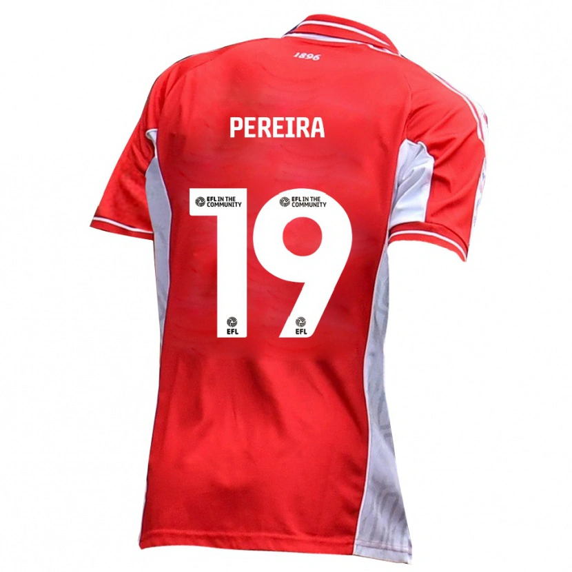 Danxen Uomo Maglia Dion Pereira #19 Rosso Bianco Kit Gara Home 2025/26 Maglietta
