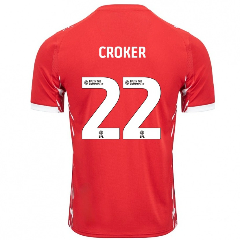 Danxen Uomo Maglia Phil Croker #22 Rosso Bianco Kit Gara Home 2025/26 Maglietta