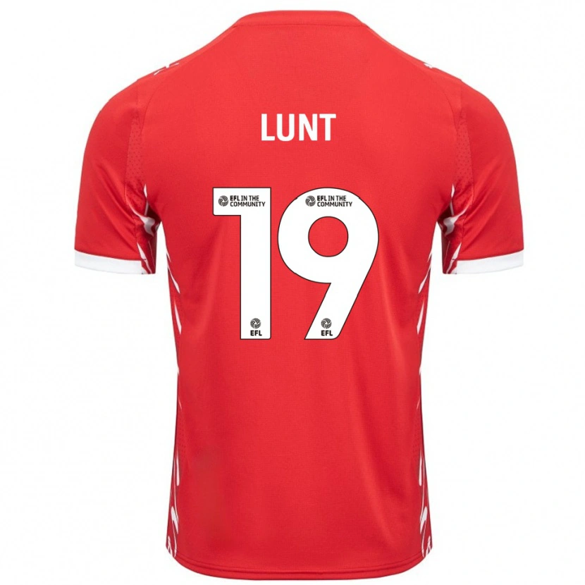 Danxen Uomo Maglia Owen Lunt #19 Rosso Bianco Kit Gara Home 2025/26 Maglietta