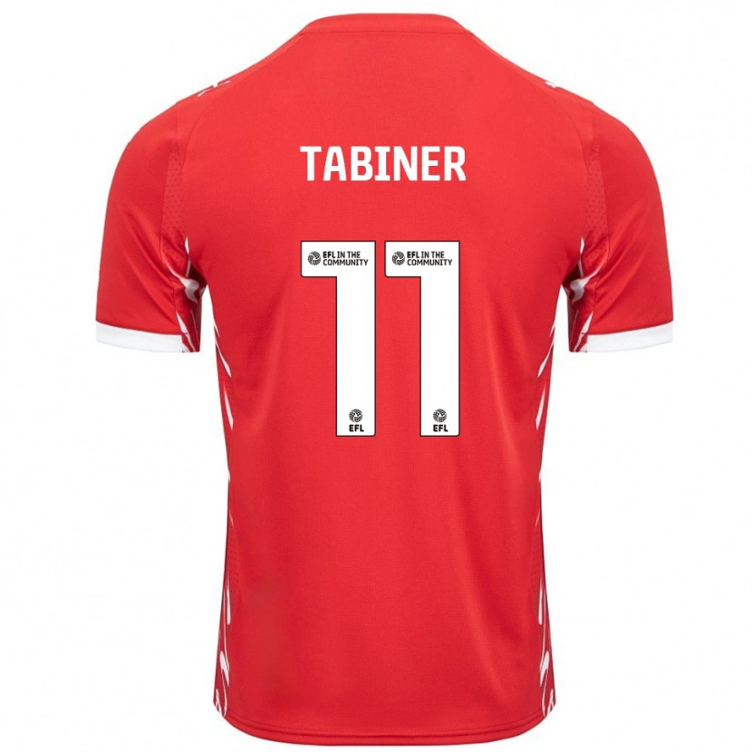 Danxen Uomo Maglia Joel Tabiner #11 Rosso Bianco Kit Gara Home 2025/26 Maglietta