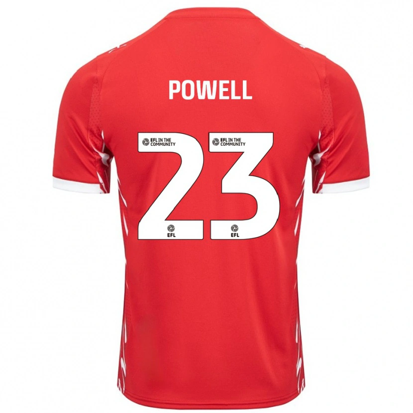 Danxen Uomo Maglia Jack Powell #23 Rosso Bianco Kit Gara Home 2025/26 Maglietta