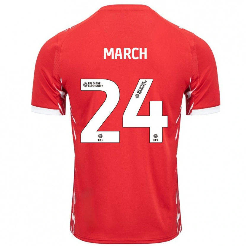 Danxen Uomo Maglia Josh March #24 Rosso Bianco Kit Gara Home 2025/26 Maglietta