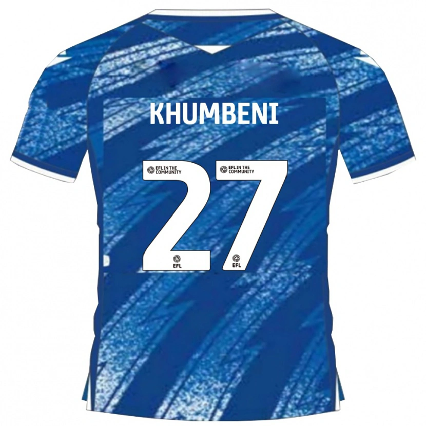 Danxen Uomo Maglia Nelson Khumbeni #27 Blu Bianco Kit Gara Home 2025/26 Maglietta