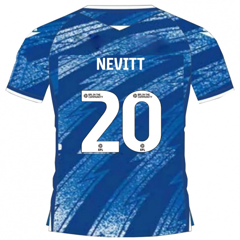 Danxen Uomo Maglia Elliott Nevitt #20 Blu Bianco Kit Gara Home 2025/26 Maglietta