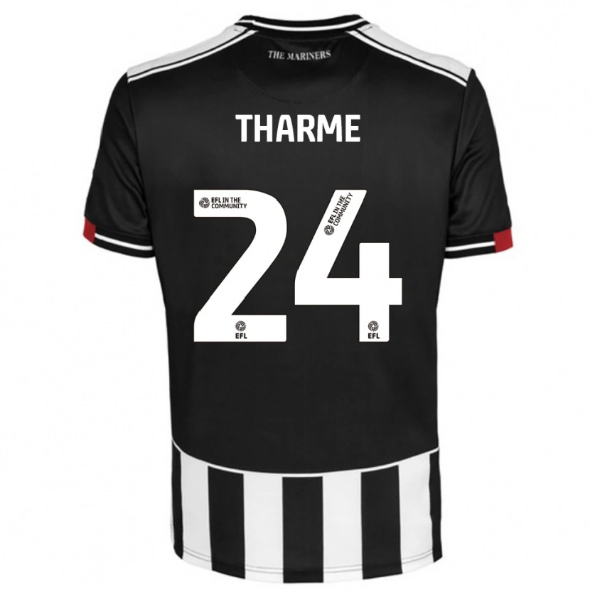 Danxen Uomo Maglia Doug Tharme #24 Nero Bianco Rosso Kit Gara Home 2025/26 Maglietta
